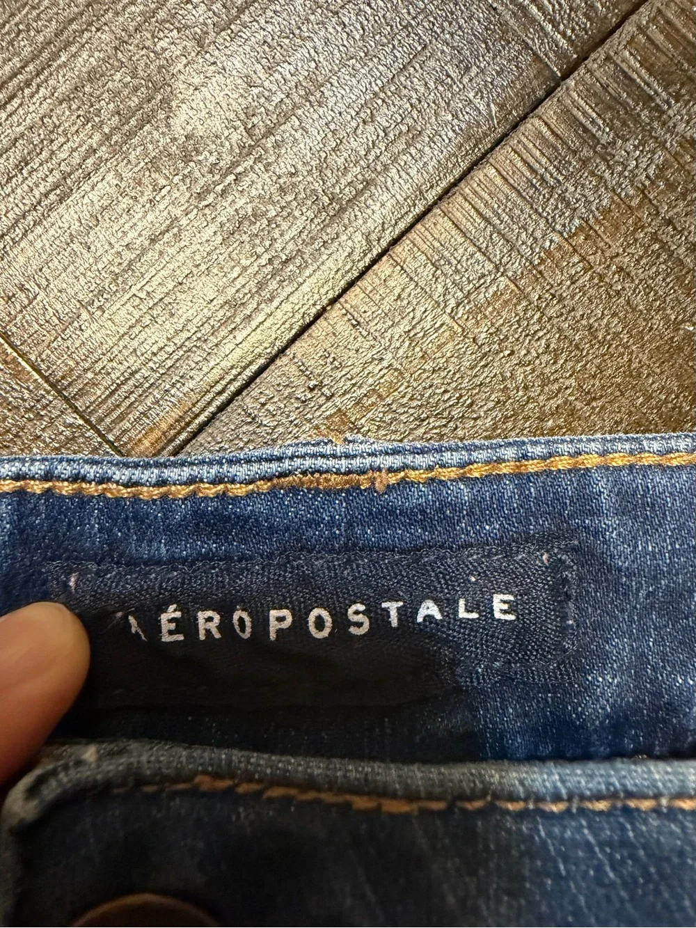 Aeropostale Dark Blue Rolled Cuff Denim Shorts